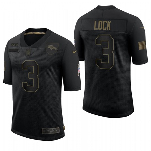 Men's Denver Broncos #3 Drew Lock Black 2020 Salute To Service Limited Stitched Jersey Men's Denver Broncos #3 Drew Lock Black 2020 Salute To Service Limited Stitched Jersey